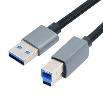 U3-075-BM 0,3 metrin USB 3.0 tyyppi-A uros - tyyppi-B uros kaapeli hopeinen kuori 5 Gbps tiedonsiirtoadapteri