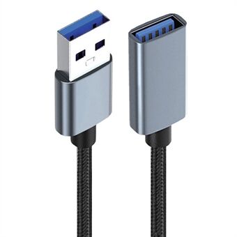 JUNSUNMAY 3m USB 3.0 uros-naaras -datakaapeli 2A latausta ja tiedonsiirtoa varten, 5Gbps:n nopeudella, nailonpäällysteinen jatkokaapeli