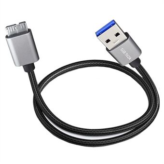 JUNSUNMAY 1m USB-A 3.0 -uros liitin Micro-B -uros liitin nailonista valmistettu tiedonsiirtojohto kovalevylle ja kameralle