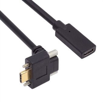 UC-041-UP 0.3m USB 3.1 -tyypin C urospäästä naaraspäähän kaartuva jatkokaapeli, jossa on ruuvilukitus.