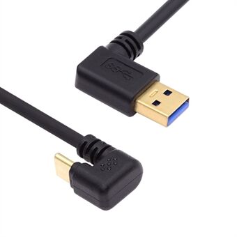 UC-101-LE 0.3m 5Gbps USB3.0 Type-A - Type-C vastakkainen U-muotoinen 90 asteen vasemman kulman kaapeli