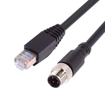 UT-021-1.0M M12 Tyyppi-D D-koodattu 4-nastainen urosliitin RJ45 Cat5e urosliittimeen Kaapeli Lan Ethernet-verkkoon Teolliset sovellukset IP67 Patch Cord