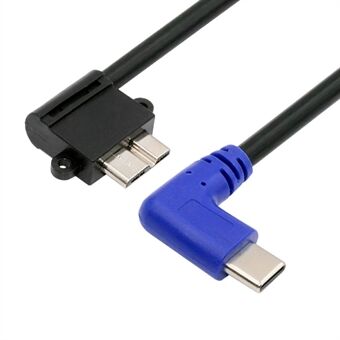 UC-166 30 cm USB-C uros - Micro-B USB3.0 uros 90 asteen kulmakaapeli teollisuuskameraan