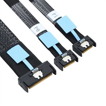 SF-080 PCI-E 5.0 Mini Cool Edge IO MCIO STR PCI-E 8i 74Pin uros liitin kaksinkertaisella MCIO 38Pin uros liittimellä jatkokaapeli 50cm