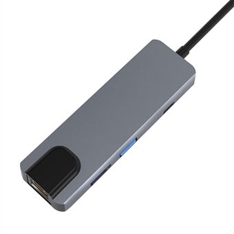 JUNSUNMAY JSM-HUB009 Type-C-telakointiasema Tuki 100 Mbps Ethernet 6-in-1 USB-C-jakajasovitin HD 4K HD Video Converter
