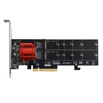 TXB122 ASM18 12 -sovitin jäähdytyssiili M.2 NVME SSD -laajennuskortti PCI-E 3.0 X8 -sovitinkortille