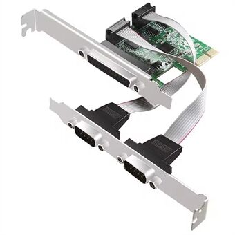 TXB099 RS232 PCIE -sovitin kortti Dual COM Serial Port + Printer Parallel Port -laajennuskortti