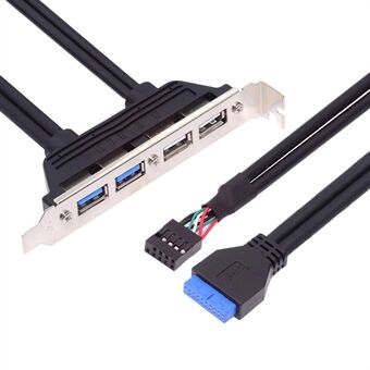 U3-066-U2 Sisäinen Neljä USB2.0 & USB 3.0 Naaras Liitäntäpaneeli Emolevylle 9-nastainen 19-nastainen 20-nastainen Kiinnityskaapeli