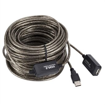 25 m USB 2.0 -jatkokaapeli uros-naaras Active toistinkaapeli USB-sovitinjohto 480 Mbps nopea tiedonsiirron jatkokaapeli