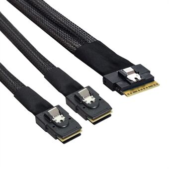 SF-029-0,5M 0,5 m PCI-E Ultraport Slimline SAS Slim 4.0 SFF-8654 8i 74pin ja Dual SFF-8087 Mini SAS -kaapeli