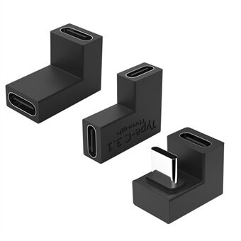 UC-077 3Pcs/Set USB-C Male to Female + USB-C Female to Female Elbow Converter Charging Adapter