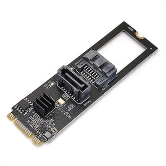 SA-044 NGFF KEY B+M to SATA 3.0 6Gbps Dual Ports Vertical+Horizontal Adapter 22*80MM Converter Hard Drive Extension Card JMB582 2280