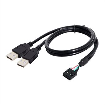 U2-128 50 cm emolevyn 9-nastainen naaraskotelo dual USB 2.0 urostyypin A kaapeliin