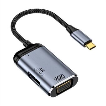 UC-027-Y001 USB-C Type C - HD VGA -muunninsovitin 4K 60Hz 1080P naaraspuolisella PD-virtaportilla