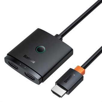 BASEUS AirJoy -sarjan 2-in-1 kaksisuuntainen HDMI-kytkin 4K HD -videoadapteri 1m kaapelilla - Musta