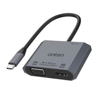 ONTEN M205 3-in-1 Type-C-HD+VGA-sovitinkaapeli PD-pikalatauksella USB-C-videomuuntimella