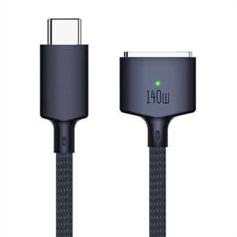 2 m nailonpunottu Type-C-kaapeli PD 140 W Yhteensopiva MagSafe 3 USB-C:n ja magneettisen pikalatausjohdon kanssa