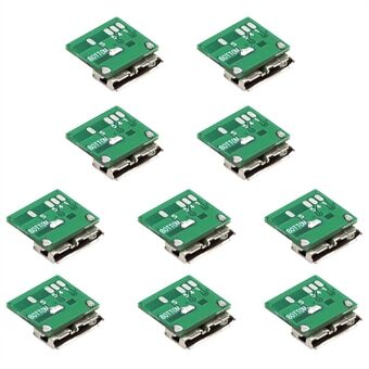 CN-007 10 kpl Micro USB 3.0 10-pin naarasliitin, sovitinlevyn kiinnitys SMT-tyyppi, PCB