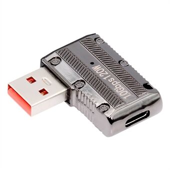 UC-029-TC002 USB 3.1 -tyypin C-naaras USB 3.0 -tyypin A-uros 90 asteen kulmalla tasainen tyyppi 10 Gbps:n tiedonsiirtonopeudella ja 120 watin virtasovittimella.