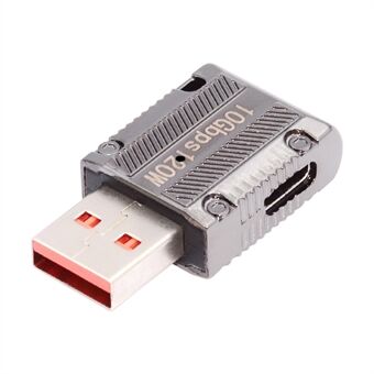 UC-029-TC003 120W 10Gbps USB 3.1 Tyypin C naaras oikeakulmainen USB 3.0 Tyypin A uros suora tyyppi virtasovitin