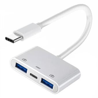 UC-155-TC003 Tyypin C kaksinkertainen Type-A USB3.0 naarasliitin PD-voimanlähteellä yhteensopiva kannettavan tietokoneen, tabletin ja puhelimen kanssa.