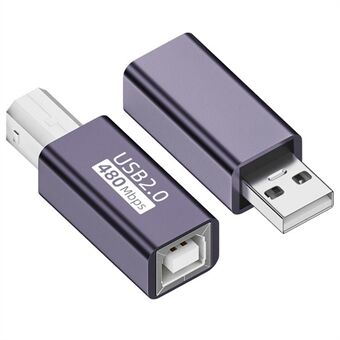 U2-010-AB 2Pcs USB 2.0 -tyypin naarasliitin (B-tyyppi) jauroteliitin (A-tyyppi) -liitäntäsovitin tulostimelle, skannerille ja levylle