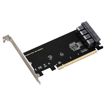 TXB128 SFF8639-liitäntä 4-porttinen Nvme-sovitinkortti kiinteäksi asemaksi PCIE X16:een 4 U.2-laajennuskortille