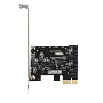 TXB116 SATA kiintolevyn laajennuskortti PCI-E 3.1 kahdelle SATA 3.2 6 Gbit/s sovittimelle (siru: JMB582)