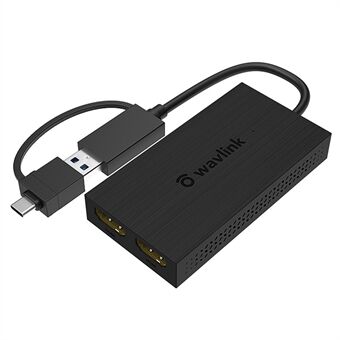 WAVLINK UG7602HC Kannettava USB3.0 / USB-C - Dual HD -näyttösovitin 4K-laajennus Grafiikkakortin synkronointinäytön laajennus