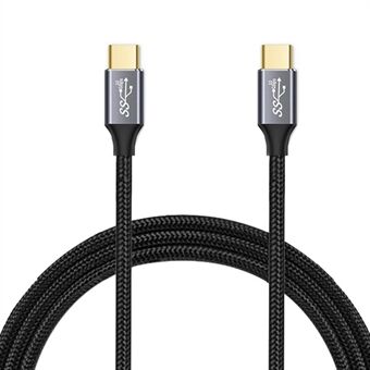 2 m Type C - Type C -kaapeli USB 3.1 Monitoiminen Gen2 10Gbps 100W PD Nylon punottu USB C -kaapeli (uros-uros)