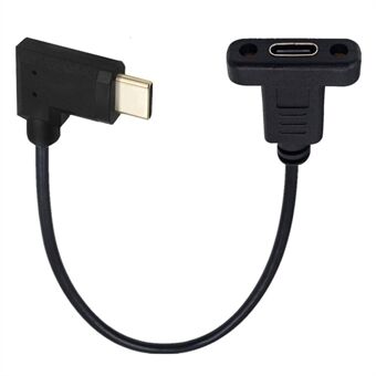 UC-049-RI 30 cm 90 asteen USB Type C -jatkokaapeli vasen ja oikea kulma USB-C USB 3.1 Type C uros-naaras jatkojohto kannettavalle tietokoneelle, tabletille, matkapuhelimelle