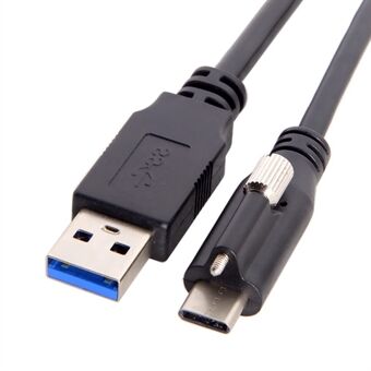 UC-045 8m USB3.0 A uros-C-uros datakaapeli ruuvilukitus USB-C-kaapelikiinnityssovitin toistinpiirisarjalla teollisuuskameratallentimeen / kannettavaan tietokoneeseen / levyyn