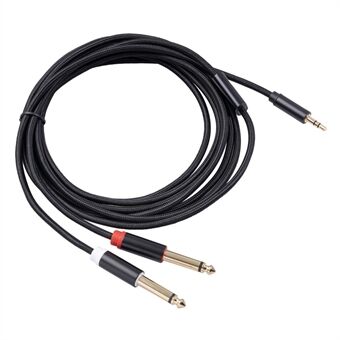 2 Mono 6.35 Jack - 3.5 Uros Audiokaapeli 3.5mm - Double 6.35mm Aux Kaapeli 3M puhelimeen mikserivahvistimeen