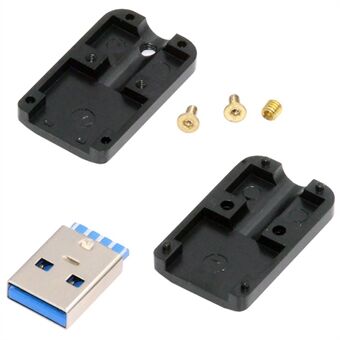 CN-024-MA juotostyyppinen USB 3.0 Type-A urosliitin alumiiniseoksella varustetulla kuorella 6,0mm kaapelille