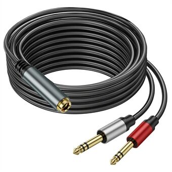 5m 6,35 mm Naarasliitin 2x 1 / 4 tuuman Urosliitin Stereo Audio Adapteri Kaiutin Y-Jakokaapeli