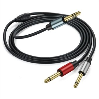 3m 1 / 4 tuuman TRS stereo Y-splitter kaapeli 6.35mm uros plugi kahteen 6.35mm uros TS mono äänikaapeliin