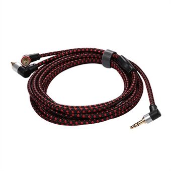 3M 3,5 mm - 2 RCA-aux-kaapeli uros-uros Oikeakulmainen apujakajajohto puhelin-tablet-kannettavalle