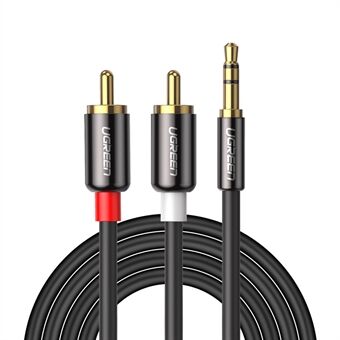 UGREEN 5m 3,5mm - 2RCA 24K kullattu pistoke uros-uros Audio Y -jakokaapeli AUX-johto älypuhelimen kaiutintabletille