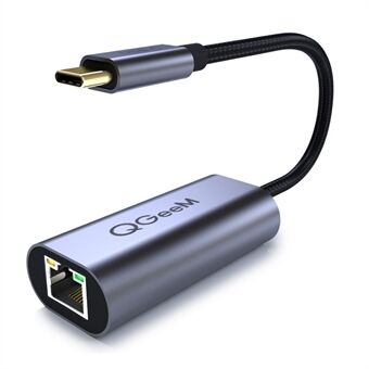 QGEEM UA05 USB-C - RJ45 Ethernet 1000 Mbps LAN-verkkosovitinkaapeli MacBookille