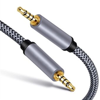 2 m 3,5 mm uros-uros Audio Aux -kaapeli HiFi Stereo Punottu TRRS Audio Jatkokaapeli Mikrofoni Kaiutin Kuulokkeet