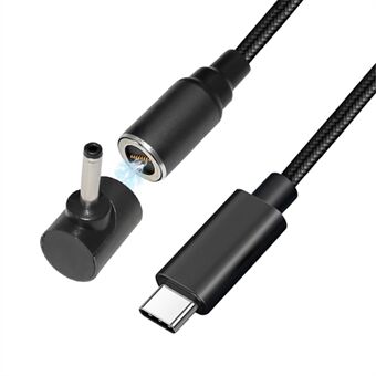 USB-C – 3,0 x 1,1 mm Acer/Asus/LG/ Samsung kannettavalle tietokoneelle, 1,8 m PD 100 W pikalataus kannettava tietokonesovitin Metallinen 8-nastainen liitin Magneettiabsorption taipumista kestävä tasavirtakaapeli