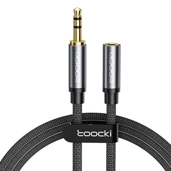 TOOCKI TQ-YP06 1m kuulokkeiden jatkokaapeli 3.5mm uros-naaras aux-sovitin HiFi-ääninen stereo-jatkokaapeli