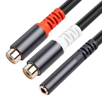 3,5 mm naaras-2 RCA-naaras stereosovittimen äänikaapeli matkapuhelimen MP3-soittimelle kannettavalle