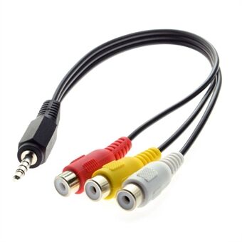 3,5 mm:n 1/8 tuuman urosstereoauton AUX-3 RCA AV -naarasjohto Audio-video-komposiittikaapeli