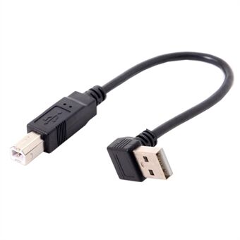 Alaspäin kulmattu 90 asteen USB 2.0 -uros - B-tyypin uroskaapeli tulostimelle, skannerille ja kiintolevylle