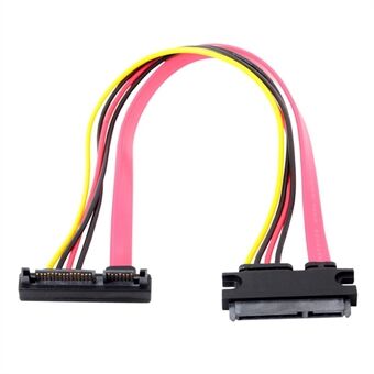 30 cm SATA III 3.0 7 + 15 22 pin SATA uros-naaras datavirtajatkokaapeli