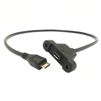 Micro USB 5Pin uros naaras jatkopaneelikiinnityskaapeli ruuveilla