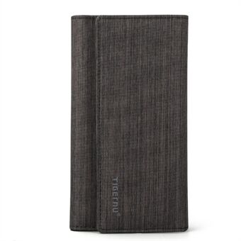 TIGERNU T-S8080 Miesten lompakko Oxford Kangas Pitkä Bifold Checkbook Money Kolikko Tasku