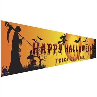 250x48cm Hyvää Halloweenia Banneri Riippuva Kyltti 100D Polyesteri Joulun Juhlien Koriste - WSHF