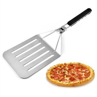 Taitettava 430 ruostumattomasta teräksestä valmistettu pizzakakku-lasta, pizzalapio rei\'itetty lasta, koko L (BPA-vapaa, ei FDA-sertifikaattia)